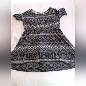 Paper Doll Black and Gray Patterned Mini Dress